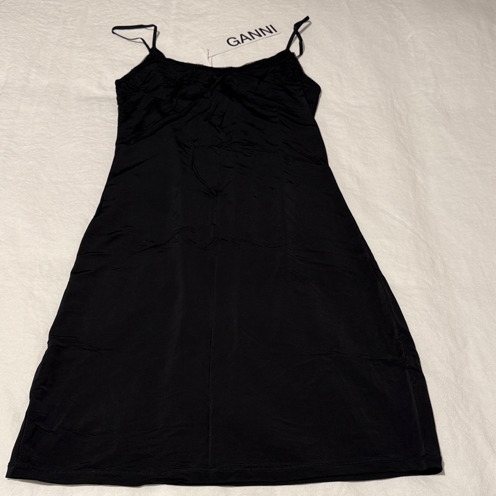 NWT GANNI Black Slip Size M